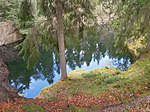 Hästbäcksgruvan, 116 meter djup i Mossgruveparken.