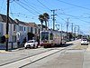 An outbound train at 46th Avenue and Vicente, 2018