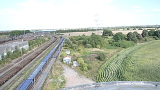 Gare de triage depuis le toit de l'ancien château d'eau.