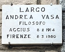 La plaque du Largo Andrea Vasa à Aggius.