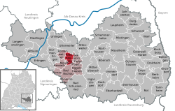 Elhelyezkedése Baden-Württemberg térképén