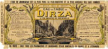 Tract publicitaire de l'eau de Dirza, tirée de la source de Zilia.