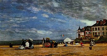 La Plage de Trouville (1864), Washington, National Gallery of Art.