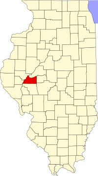 Locatie van Cass County in Illinois