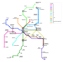Plano Metropolitano Segovia donde aparece las líneas M6 y M6* a su paso por Trescasas