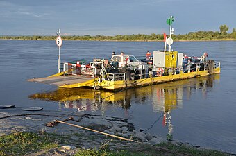 Ferry in Gniew (Poland, Vistula river)