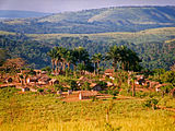 Tipico villaggio nella savana di Bandundu in Repubblica Democratica del Congo
