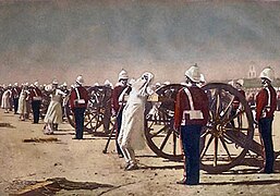 Répression par les troupes britanniques de l'insurrection indienne, peint en 1887