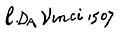 Leonardo da Vinci aláírása