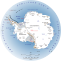Karte der Antarktis mit Ostantarktika und der umliegenden Gewässer