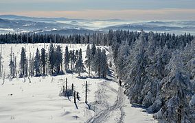 Depuis Barania Góra, dans les Beskides, Silésie, Pologne.