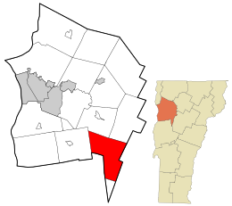 Location in Chittenden County and the state of Vermont.