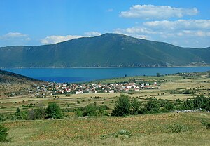 Blick nach Osten über Pustec und den Prespasee (2010)