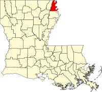 Map of Louisiana highlighting East Carroll Parish