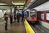 An outbound S Shuttle train at Powell station, 2017