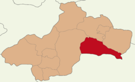Map showing Almus District in Tokat Province