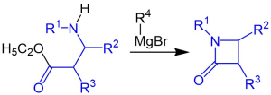 Reaktionsschema der Breckpot-β-Lactamsynthese