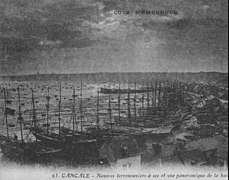 Carte postale du port de Cancale en novembre/décembre 1903.