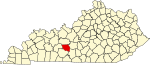 State map highlighting Edmonson County