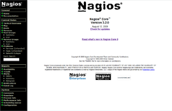 Pillanatkép a Nagios magjának webes interfészéről