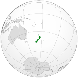 Colonia della Nuova Zelanda - Localizzazione