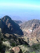 On the summit of Moussa Ali looking at the Caldera.