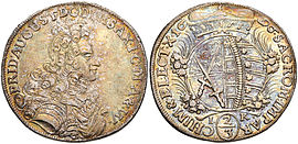 Kurfürst Friedrich August I. (August der Starke), 2⁄3 Kuranttaler (Gulden) 1696