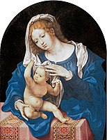 Madonna e criança brincando com o véu 1520-1530, Mauritshuis
