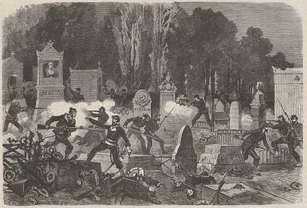 Fighting in Père Lachaise (Le Monde illustré)