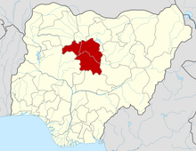 The Archdiocese of Kaduna includes the southern portion of Kaduna State which is shown here in red.