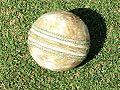 Limited overs cricket kii safeed (white) ball.