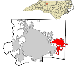 Location in Forsyth County and the state of North Carolina