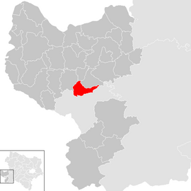 Poloha obce Sonntagberg v okrese Amstetten (klikacia mapa)