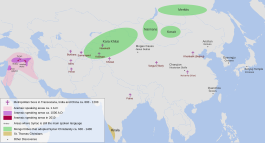 The distribution of the Syriac language in Asia