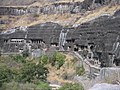 Vista exterior das grutas de Ajanta