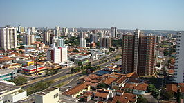 De hoofdstraat Avenida Nações Unidas in Bauru