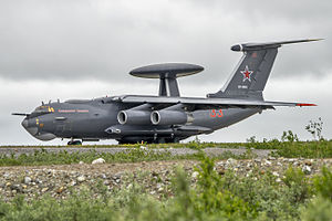 Beriev A-50 at Vorkuta Sovetsky Air Base, July 2015.jpg