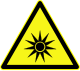 Warning for optical radiation, symbol D-W009 according to German standard DIN 4844-2