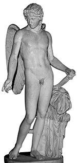 Eros, 1ste eeu v.C., marmerbeeld van Pompeji. Dit is ook bekend as Eros Centocelle en is vermoedelik ’n kopie van die kolossale Eros van Thespië, ’n werk deur Praxiteles.