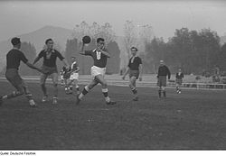 Match i elvamannahandboll, i tyska Jena, 1953.