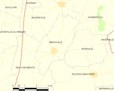 Carte de la commune de Mérouville.