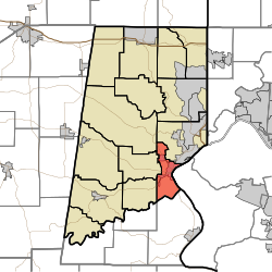 Location of Center Township in Dearborn County