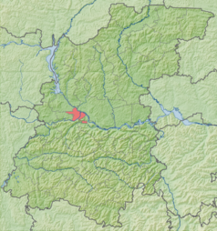 Mapa konturowa obwodu niżnonowogrodzkiego, blisko centrum na lewo znajduje się punkt z opisem „Niżny Nowogród”