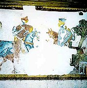 Fresko an der Saalwand von Schloss Rodenegg