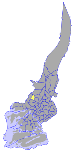 Kaupungin kartta, jossa Teräsrautela korostettuna. Turun kaupunginosat