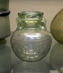 Third-century Roman cut glass flask