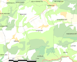 Mapa obce Ligsdorf