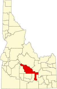 Locatie van Blaine County in Idaho