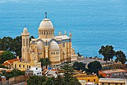 Notre Dame d'Afrique (J. E. Fromageau, 1858) is a prominent example of Byzantine Revival architecture in Algeria