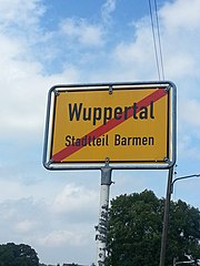 Wuppertal-Barmen, einde bebouwde kom